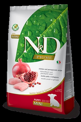 N&D Prime Chicken & Pomegranate - Puppy Mini - Prøvepose - Hundefoder 